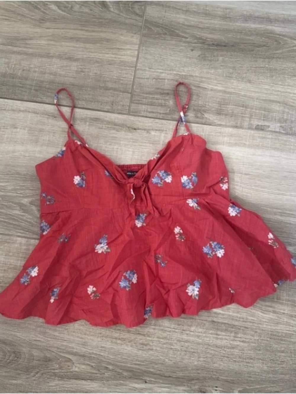 Abercrombie & Fitch Red Floral Spaghetti-Strap Camisole
